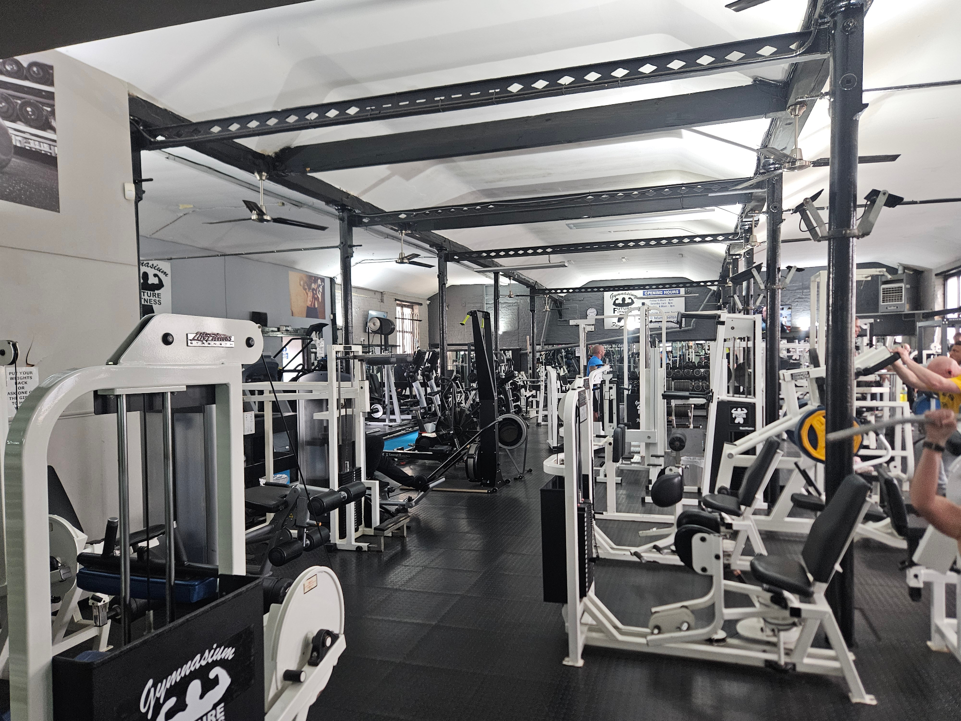 Wide view down the Future Fitness training floor