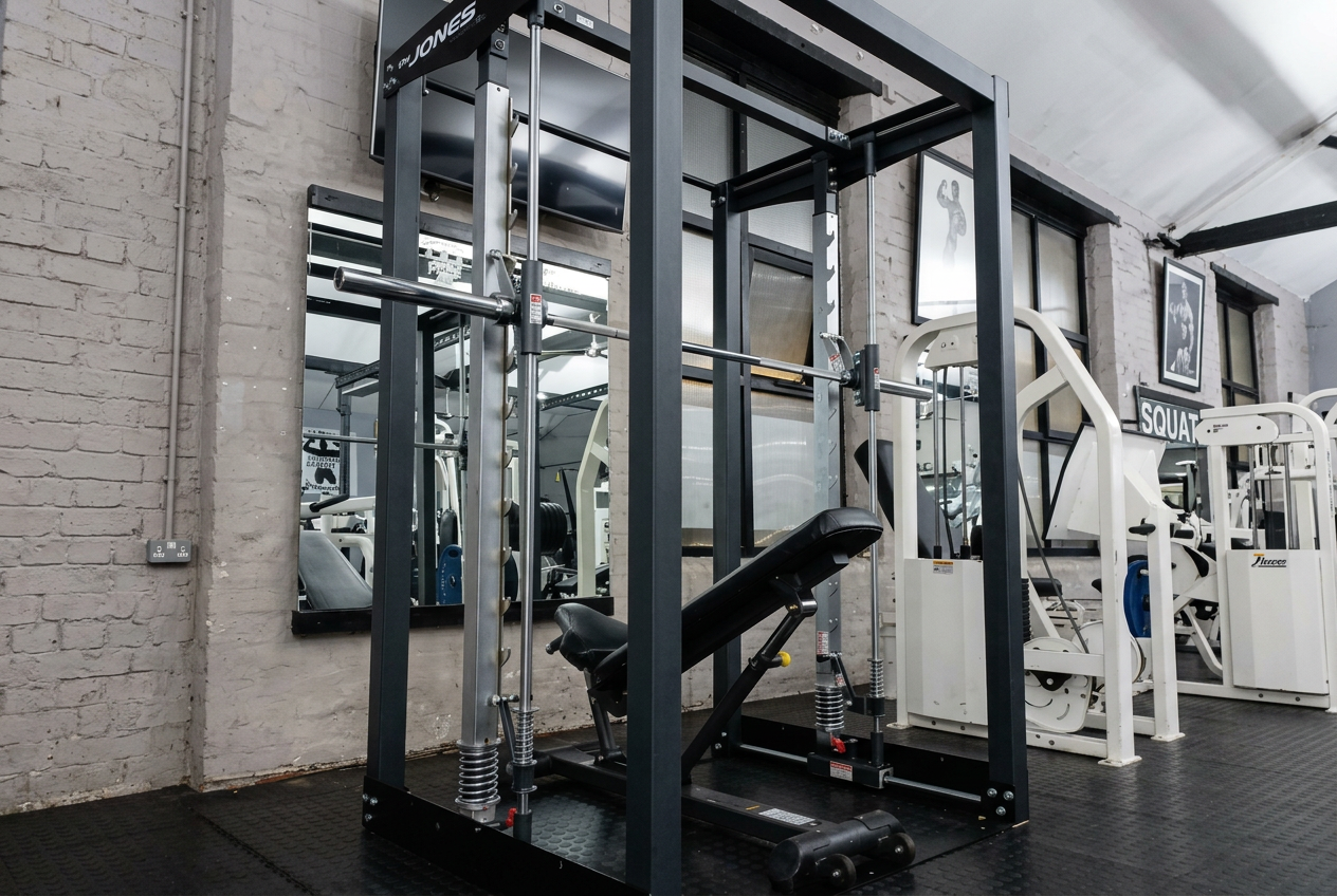 The Jones machine and adjustable bench inside Future Fitness — equipment used for personal training sessions